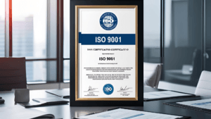 Certificado-ISO-9001-em-destaque-em-uma-sala-corporativa